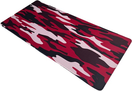 Muismat xxl - Crimson Camo - Gaming - 900 x 400 x 3 mm - Antislip