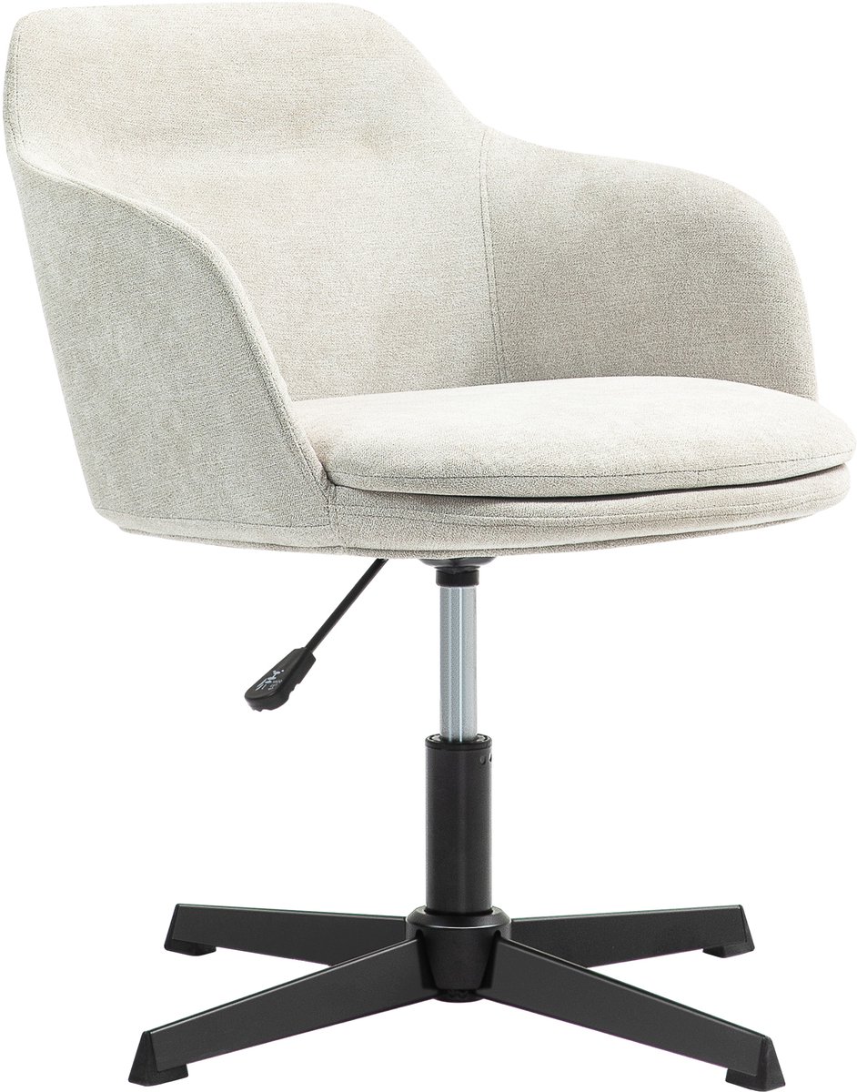 HOMCOM-Bureaustoel-Chenille (polyester)-57x59x78cm-Beige - HOMCOM-Bureaustoel-Chenille - €90,82