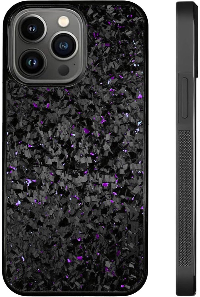 CarbonEdge - Carbon fiber phone case - Hoogwaardige kwaliteit - Geschikt voor magsafe - Carbon fiber Telefoonhoesje - iPhone hoesje shockproof - Apple iPhone 15 Plus - Paars