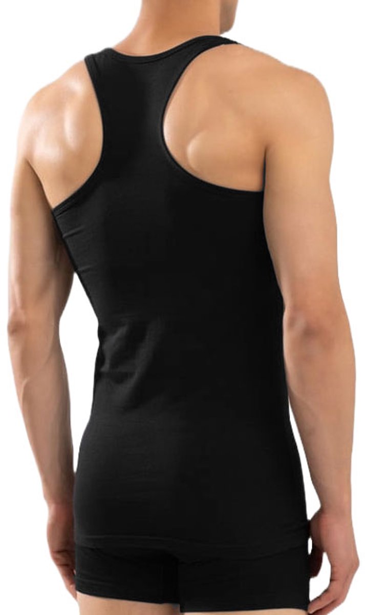 Calzera Premium Kwaliteit Halterhemden - Tanktop - Sporthemd heren - 100% Katoen - Zwart - Maat XXL