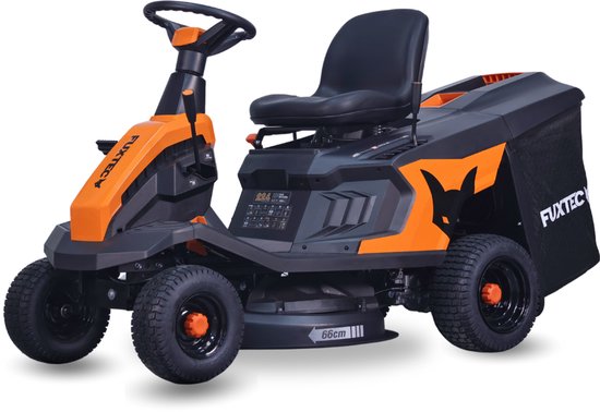 FUXTEC FX-RMR66 Zitmaaier met eStart - 66 cm maaibreedte - 6 pk - 150 L opvangbak - verstelbare maaihoogte - voor grote oppervlakken - inclusief zij-uitworp trechter van Merkloos	 — afbeelding 2