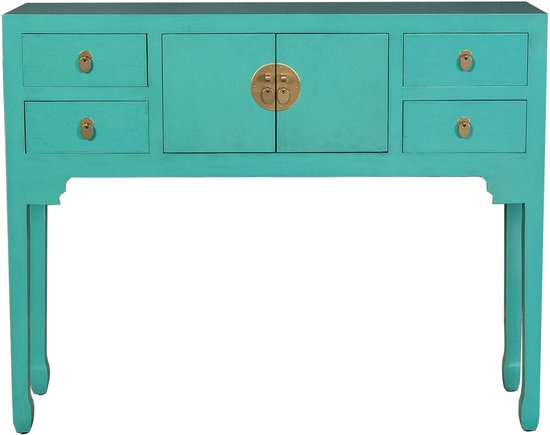 Fine Asianliving Chinese Sidetable Blue Lagoon - Orientique Collectie B100xD26xH80cm Chinese Meubels Oosterse Kast