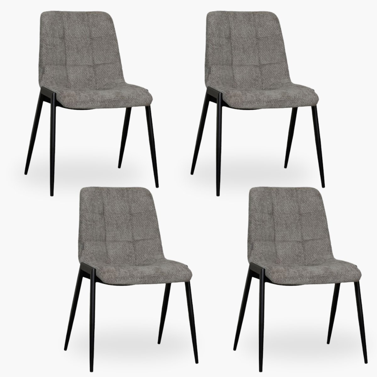 4x Eetkamerstoel Isa - Smoke Velvet - Set van 4 - Smoke