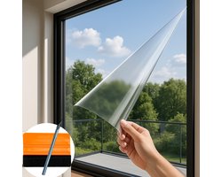 AVOID® Zonwerende UV-werende Raamfolie – 120x300cm – Isolerend - Statische Bevestiging – Geschikt voor HR++ Glas – Energie- & UV-besparend – Incl. Rakel en Mesje