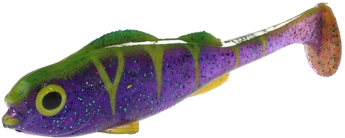 Kunstaas - Mikado - Softbait - Real Fish Perch 9.5cm Magic Violet - 4 Stuks - Scented Lure voor Roofvis