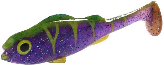 Leurres - Mikado - Leurre souple - Real Fish Perch 9,5 cm Magic Violet - 4 pièces - Leurre parfumé pour poissons prédateurs