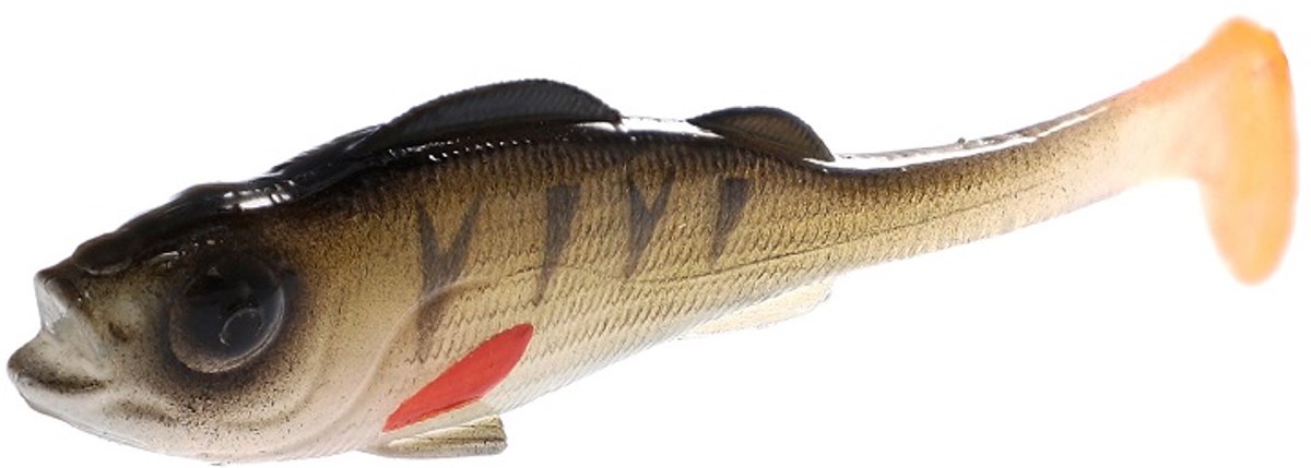 Mikado - Kunstaas – Realistische Softbait Roofvis – Real Fish Perch 9,5 cm – 4 Stuks – Natuurlijk - Softbait