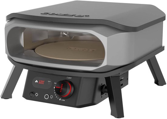 Cozze® 13" Premium Rotate pizza oven gas 30 mbar - 6,0 kW roestvrijstalen U-brander, automatische ontsteking, LED-bediening en thermometer - met pizzasteen Ø 34,5 cm - snelle pizza’s in 2 minuten - duurzaam buiten koken — afbeelding 2