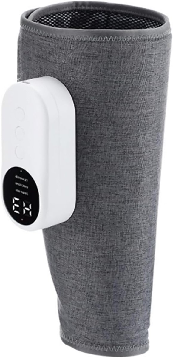 1 item - Beenmassager met warmtefunctie – beenmassage apparaat - Kuitcompressiemassager – Bevordert de bloedsomloop – Beenontspanningsmassager – Instelbare intensiteit – Lichtgrijs