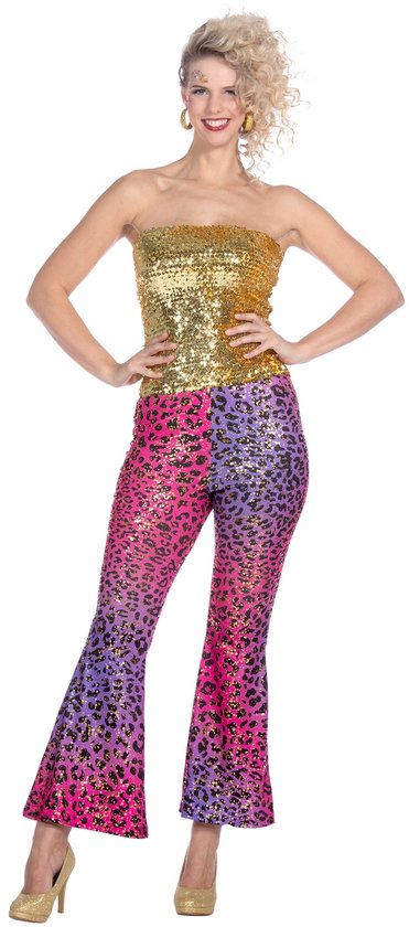 Panterbroek Roze/Paars - Dames - Volwassen - Foute Party - Pimp And Ho's - Carnaval - Maat XL