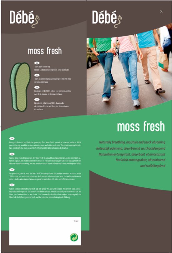 Semelle intérieure Debe Kids Moss Fresh pointure 30