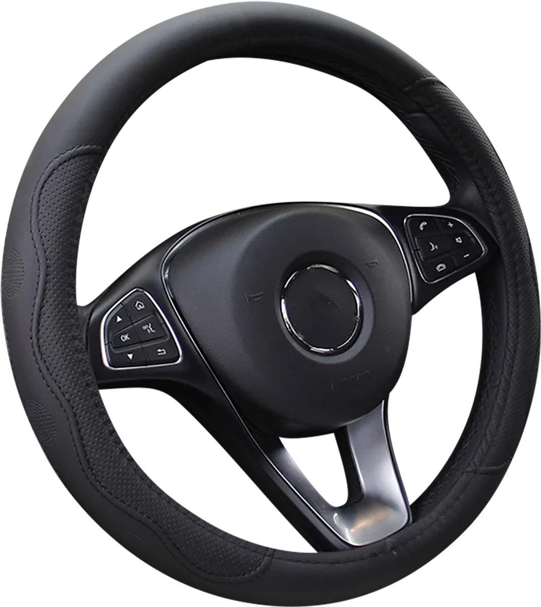 Stuurhoes Auto 37-38 cm - Zwart - Model Volante - Voorgevormd - Kasey Products