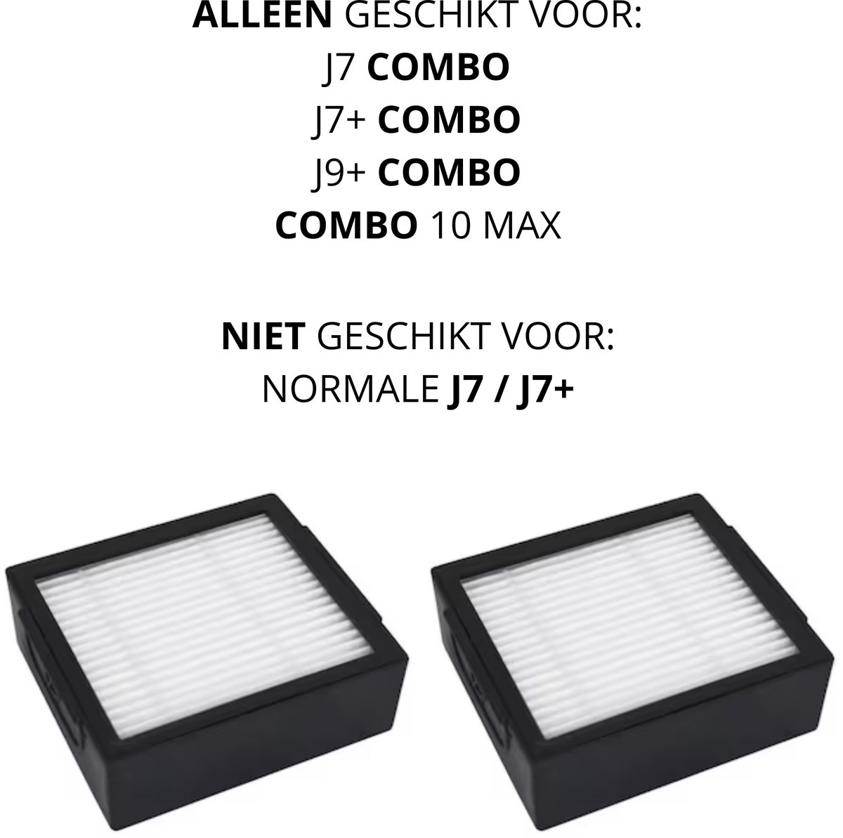Bramokava® 2x HEPA Filter – ALLEEN geschikt voor iRobot Roomba COMBO j7+ / COMBO j9+ / 10 Max – NIET voor gewone j7+ / j9+ Robotstofzuiger