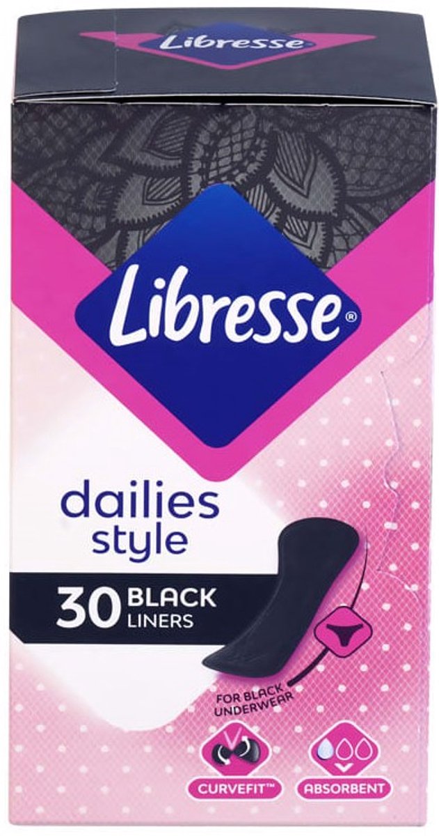 Goedkoopste Libresse Inlegkruisjes normaal black 30 Stuks