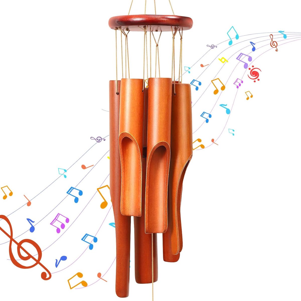 MKSS® Windgong Bamboe - Windspinner - Windorgel Buiten