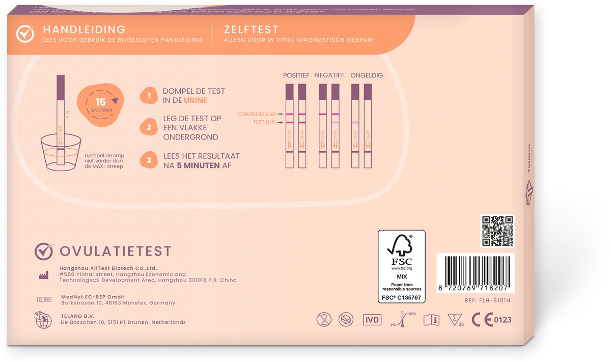 Telano Ovulatietest Premium 20 stuks Dipstick - Ovulatiekalender - Extra Brede Strip van 5 mm - Vergroot je kans op Zwangerschap - Ovulatietesten Strip – foto 2