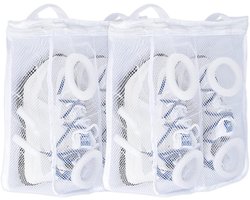 2 stuks schoenwaszakken - Alleen voor de wasmachine - Netstof schoenwaszak - Ophangbaar met rits - Geschikt voor het wassen van delicate kleding - Geschikt voor sportschoenen, ondergoed, sokken - Wit - 36 x 30 x 12 cm / 14,1 x 11,8 x 4,7 inch