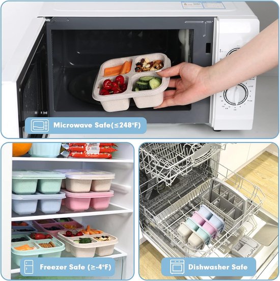 Igluu Meal Prep - [Lot De 3] Boîtes Alimentaires à 2 Compartiments En