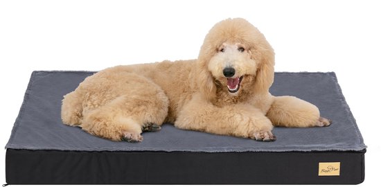 BingoPaw Orthopedisch hondenkussen voor grote honden - wasbaar hondenbed voor grote honden - met afneembare hoes - waterdichte hondenmatten - hondenmatras voor XL hondenbench 105x70x10cm - grijs