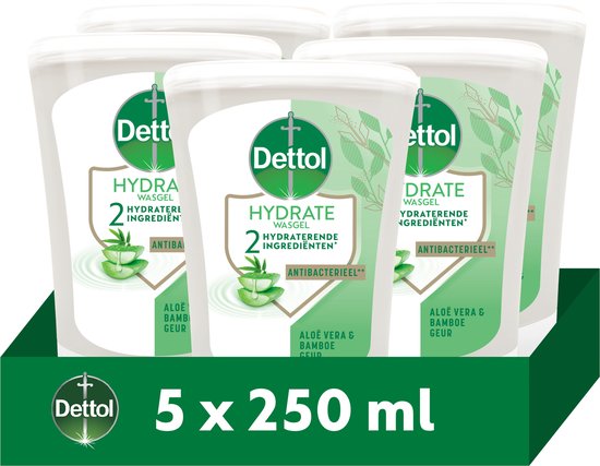 Dettol - Handzeep - No Touch Navulling - Antibacterieel - Aloe Vera - 250 ml x5