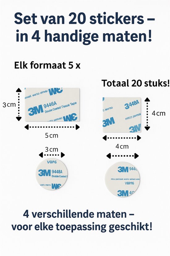 320 stuks dubbelzijdige plakpunten, 15 mm, ronde plakpunten