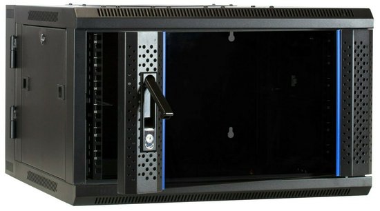 Azerty DS6606-Double, Rack monté sur le mur, 6U, Gestion optimisée des câbles, 18 kg, Noir