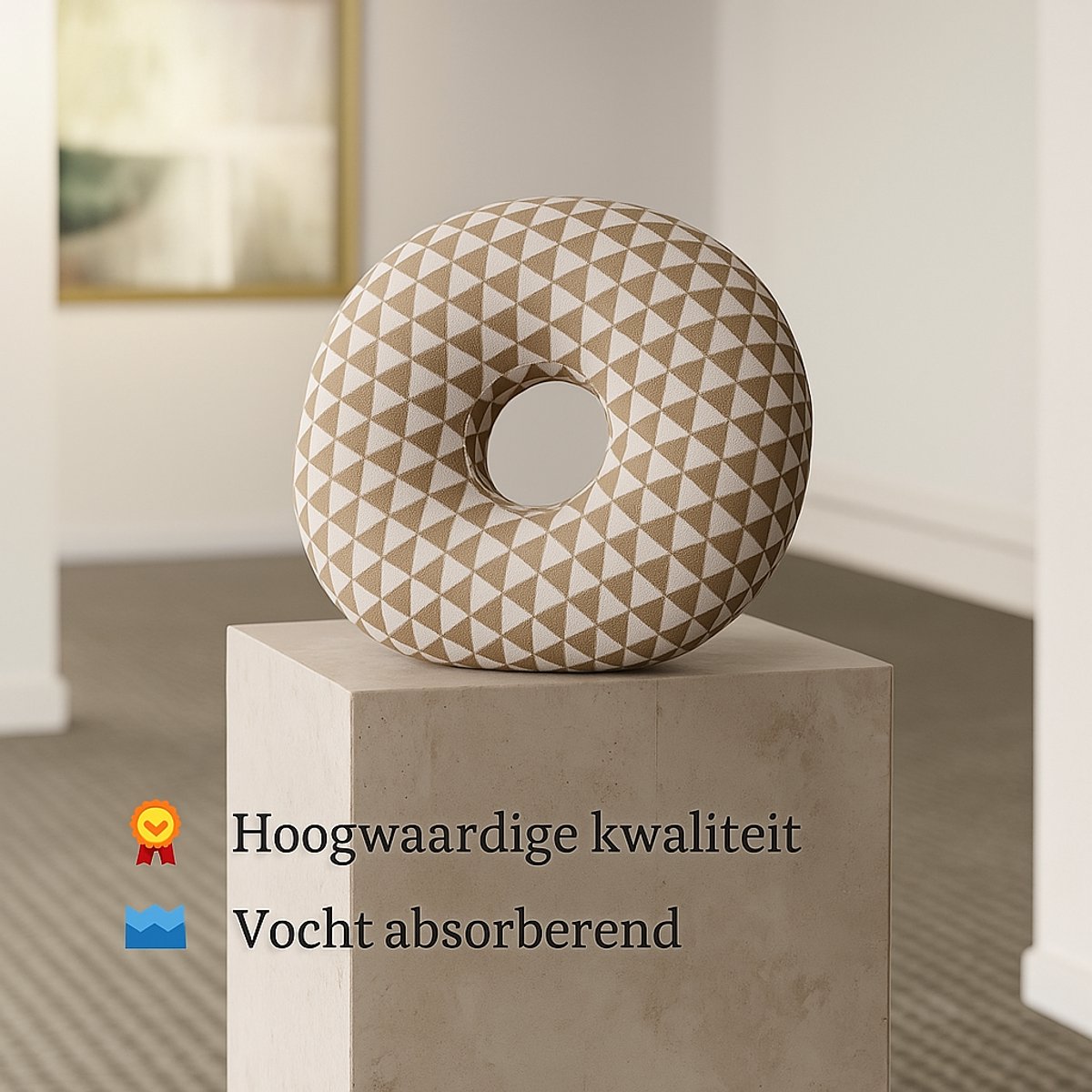 Magnico® Piercing Kussen - Donut kussen - Bruin-Wit - Comfortabel - Kussen met gat - Ringkussen - Oor - Oorkussen - Bevordert betere genezing – Hoogwaardig materiaal - Pasen - Moederdag - Cadeau — cadeau in Verzorging - foto 6