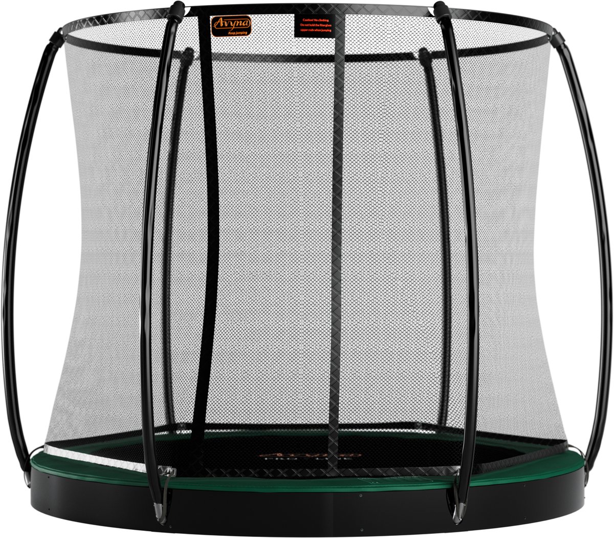 Avyna FlatLevel Trampoline Ø305 cm – Groen – Rond – Ingraafmodel met Veiligheidsnet – Middenmaat