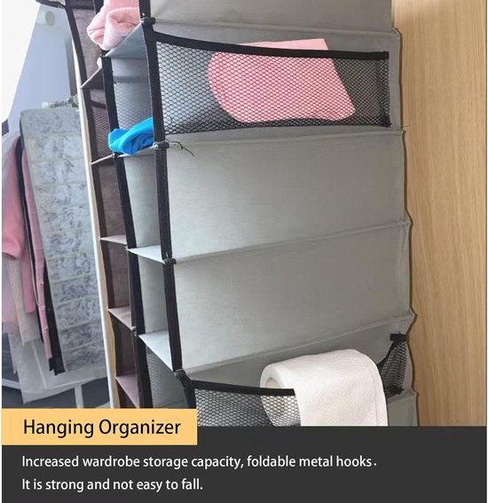 mDesign Garderobe Organizer gemaakt van stof - kast