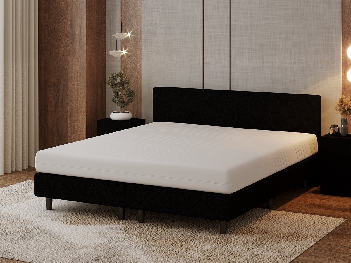 Nessa® Boxspring Hotel - Zwart Stof - 180x200 cm - Inclusief 7-zones Pocketvering Matras thumbnail 6