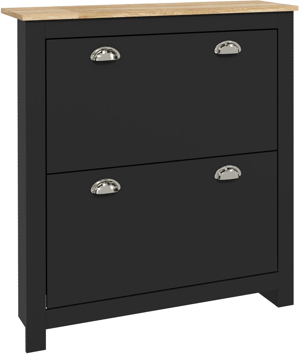 HOMCOM-Klapbare schoenenkast-MDF-79x23x90,5cm-Zwart