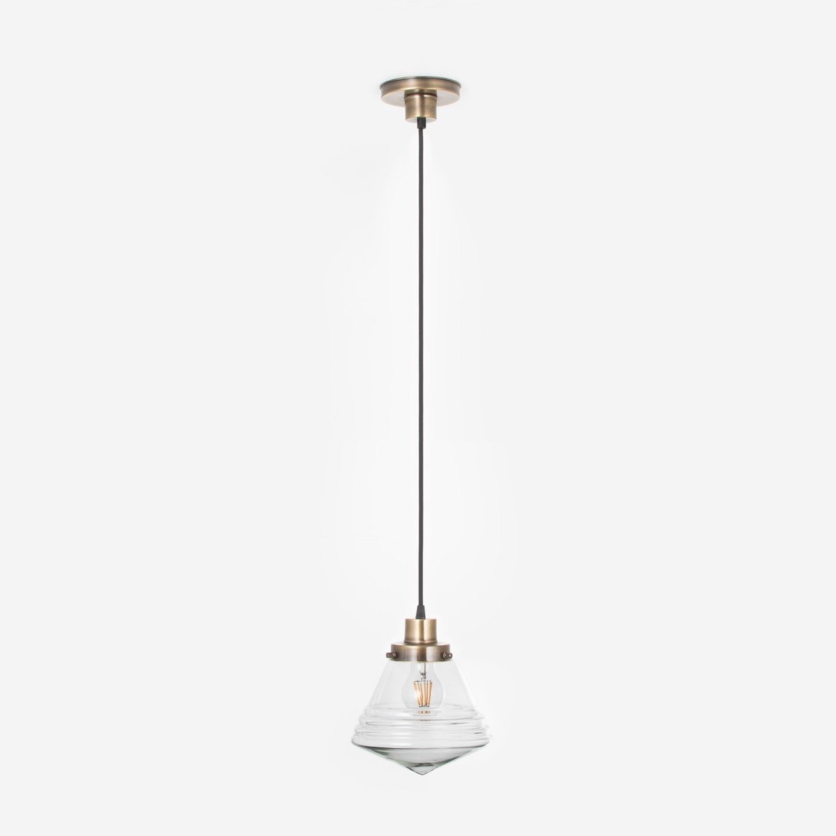 Coloured by Art Hanglamp aan snoer Luxe School Small Helder 20's Brons - Art Deco Trade
