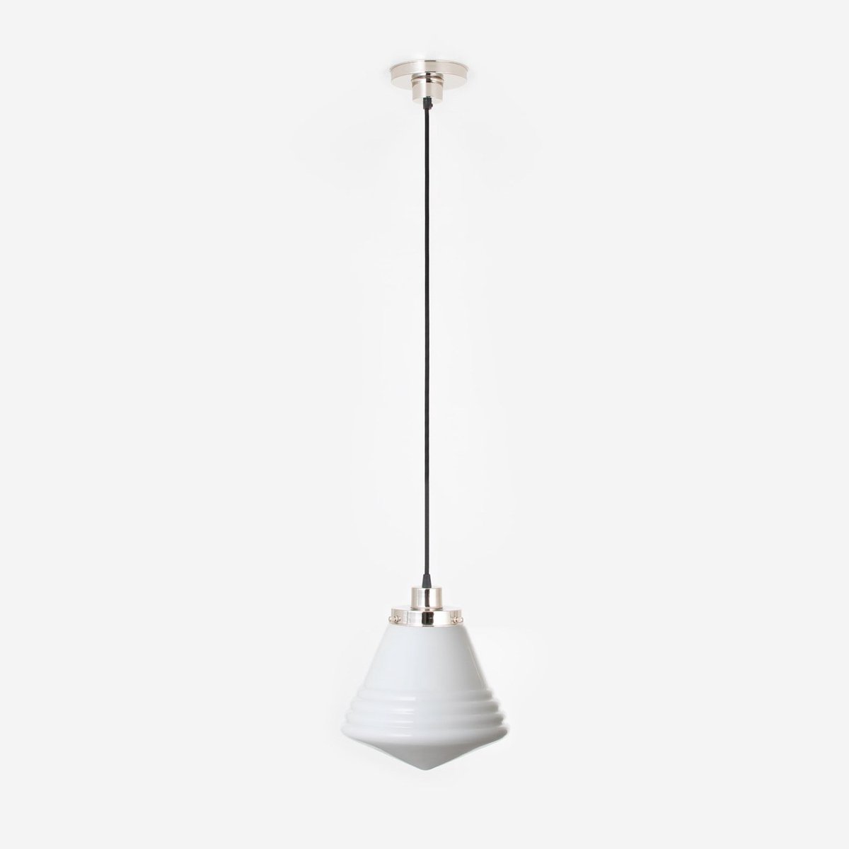 Coloured by Art Hanglamp aan snoer Luxe School Medium 20's Nikkel - Art Deco Trade