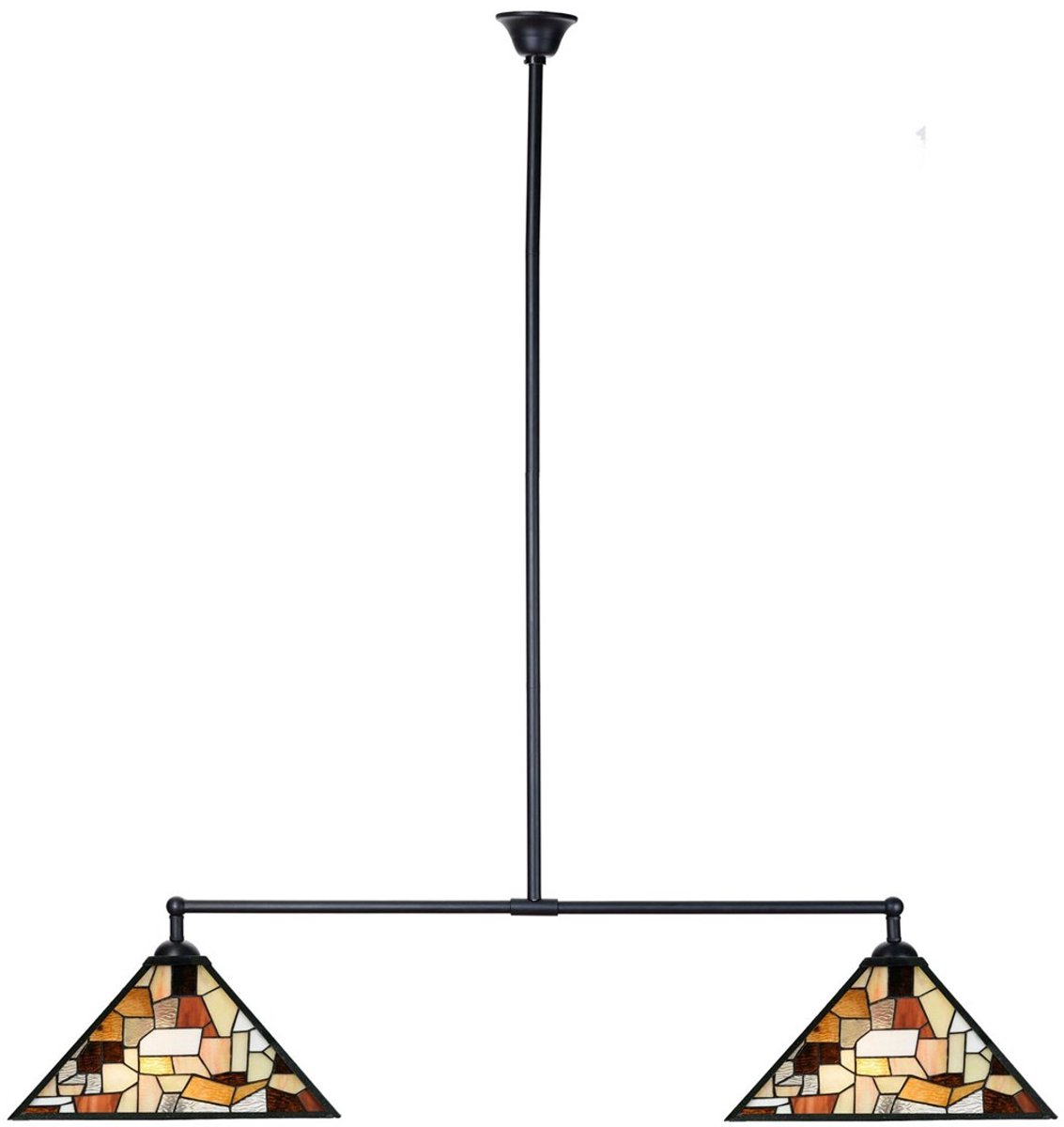 Coloured by Art Tiffany T-lamp 2 lichts Fallingwater - Art Deco Trade Zwart