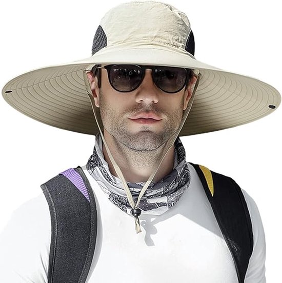 Chapeau Seau à Large Bord Pour Hommes - Randonnée, Pêche, Voyage - Taille Ajustable - Camouflage Polyester - Neuf étiqueté