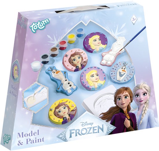 Disney Frozen Totum gips figuren gieten en beschilderen - creatief speelgoed meisjes vanaf 5 jaar - knutselset met Anna en Elsa prinsessen model & paint cadeau