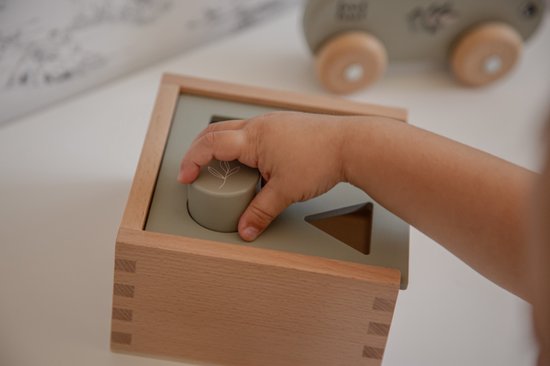 Label Label Vormenstoof Hout - Olijfgroen - Baby / Peuter - Vormendoos van Label Label — afbeelding 2