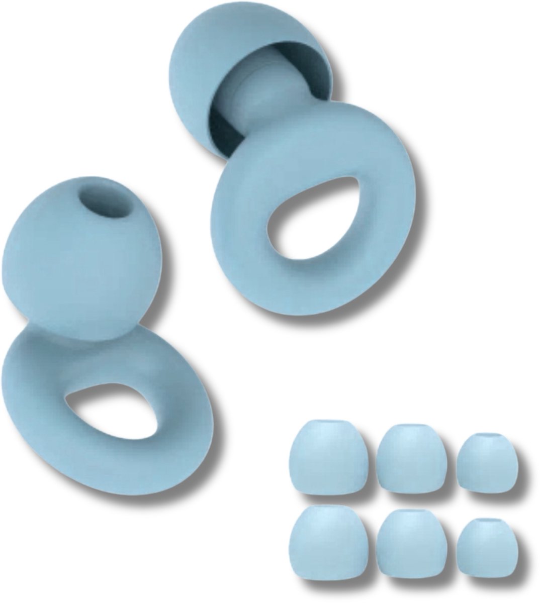Goedkoopste Sleep Plugs - Overprikkeling - Zwem Oordopjes - Blauw - SNR 26 dB Demping - Oordopjes voor Geluidsdemping - Herbruikbare Gehoorbescherming - Siliconen voor Slaap en Gevoeligheid - 8 Dop