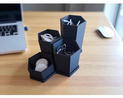 Modulaire organizer -- 4 hexagons -- stijlvol -- handig