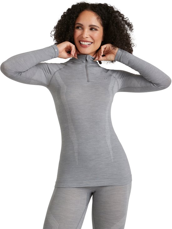 Falke Wool-Tech Zip Neck sneldrogend wol functioneel