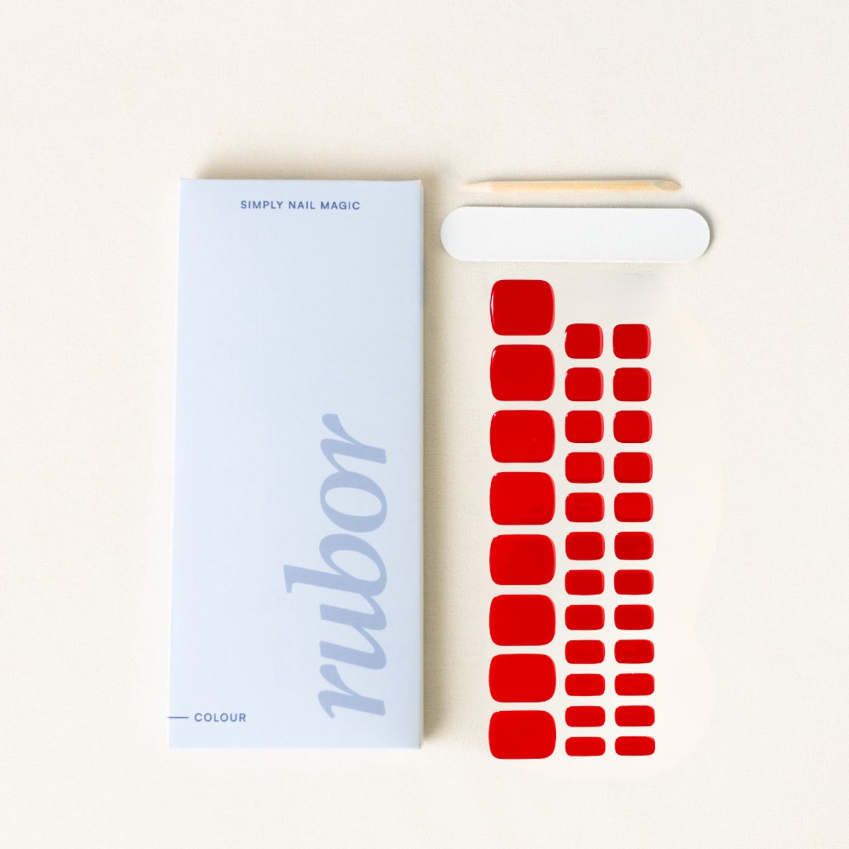 Rubor gel nagel sticker- bright red - gellak nagellak - pedicure - gelnagellak - gel voor thuis - blijft tot 3 weken - rood