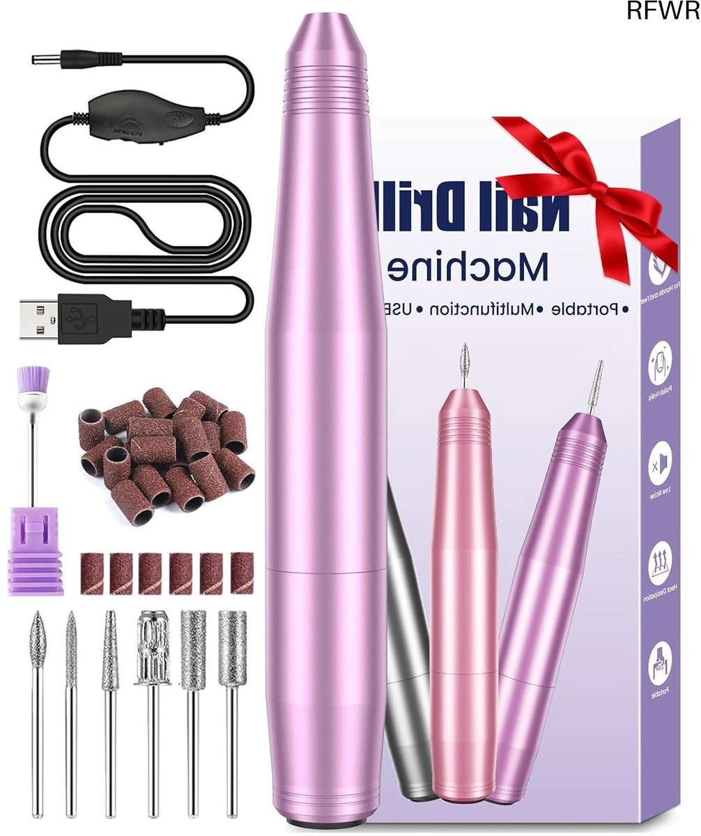 RFWR® Elektrische Nagelvijl voor Acryl, Gel en Natuurlijke Nagels - 20.000 RPM Instelbare Snelheid voor Beginners en Professionals