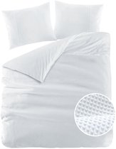 Papillon Deluxe + - Mendoza Wit - Housse de couette - Lits jumeaux - 240x220 / 260 cm + 2 Taies d'oreiller 60 x 70 cm - Katoen percale égyptien