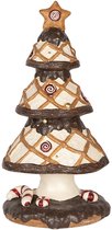 Clayre & Eef Figure de Noël Sapin de Noël Ø 22x43 cm Marron Beige Matériau céramique