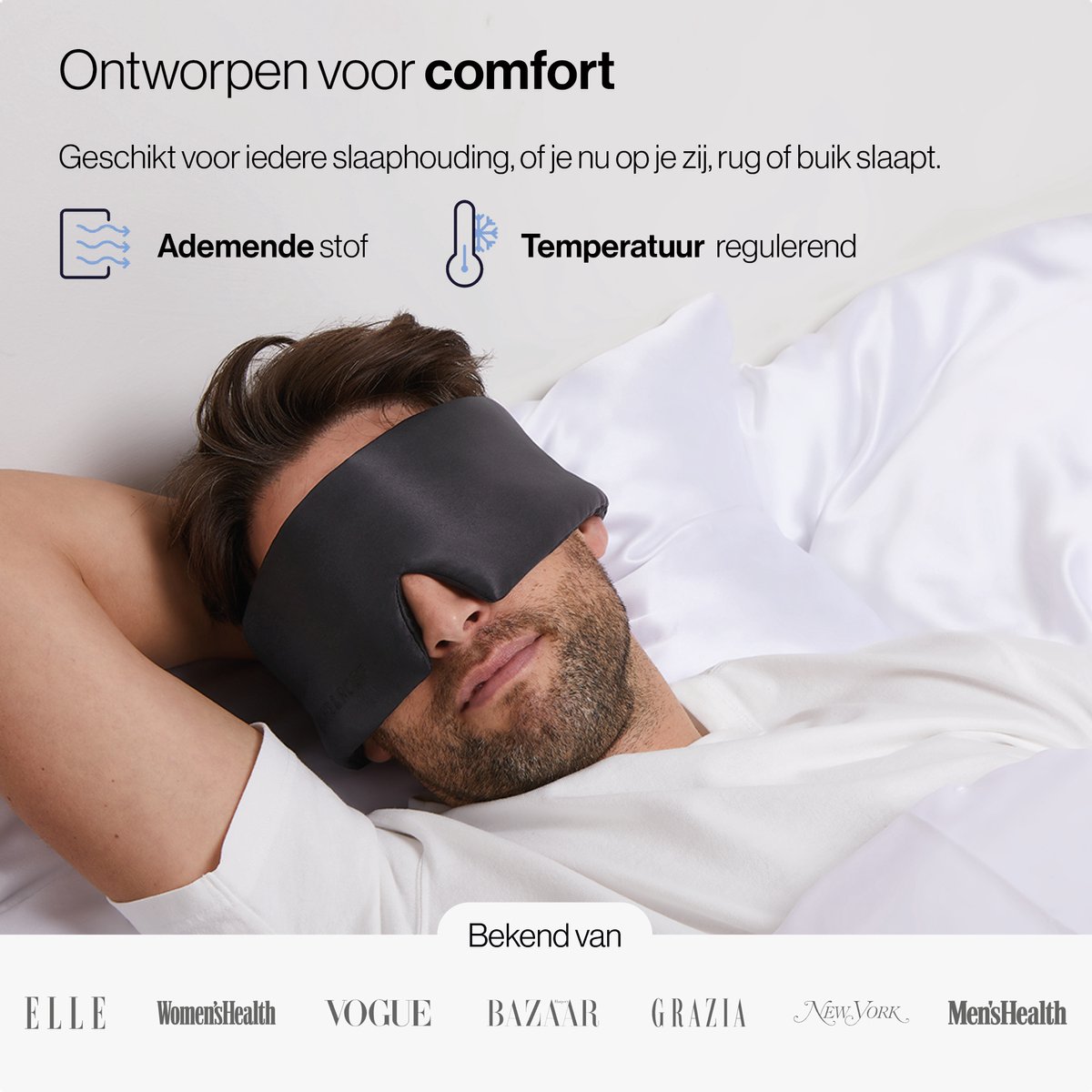Dore & Rose - Slaapmasker - Oogmasker - Zijden Slaapmasker Voor Mannen en Vrouwen - Deep Sleep Mask - Eye Mask - Verduisterend - Wallen - Zwart - Nº 18 Ébène du Chêne — afbeelding 7