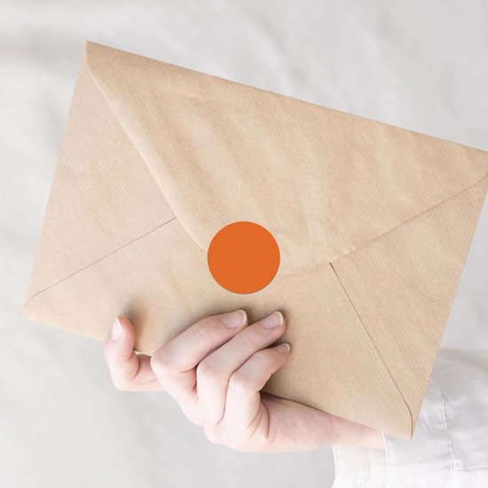 Autocollants à pois Oranje 25 mm - 500 op rol - Sceaux de scellage / Étiquettes/ Étiquettes Organisez avec des codes couleur