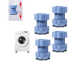 4 stuks - anti-vibratie pads voor wasmachine, in hoogte verstelbare wasmachine ondersteuningspads, trommel stille pads 6,8X8cm (blauw)