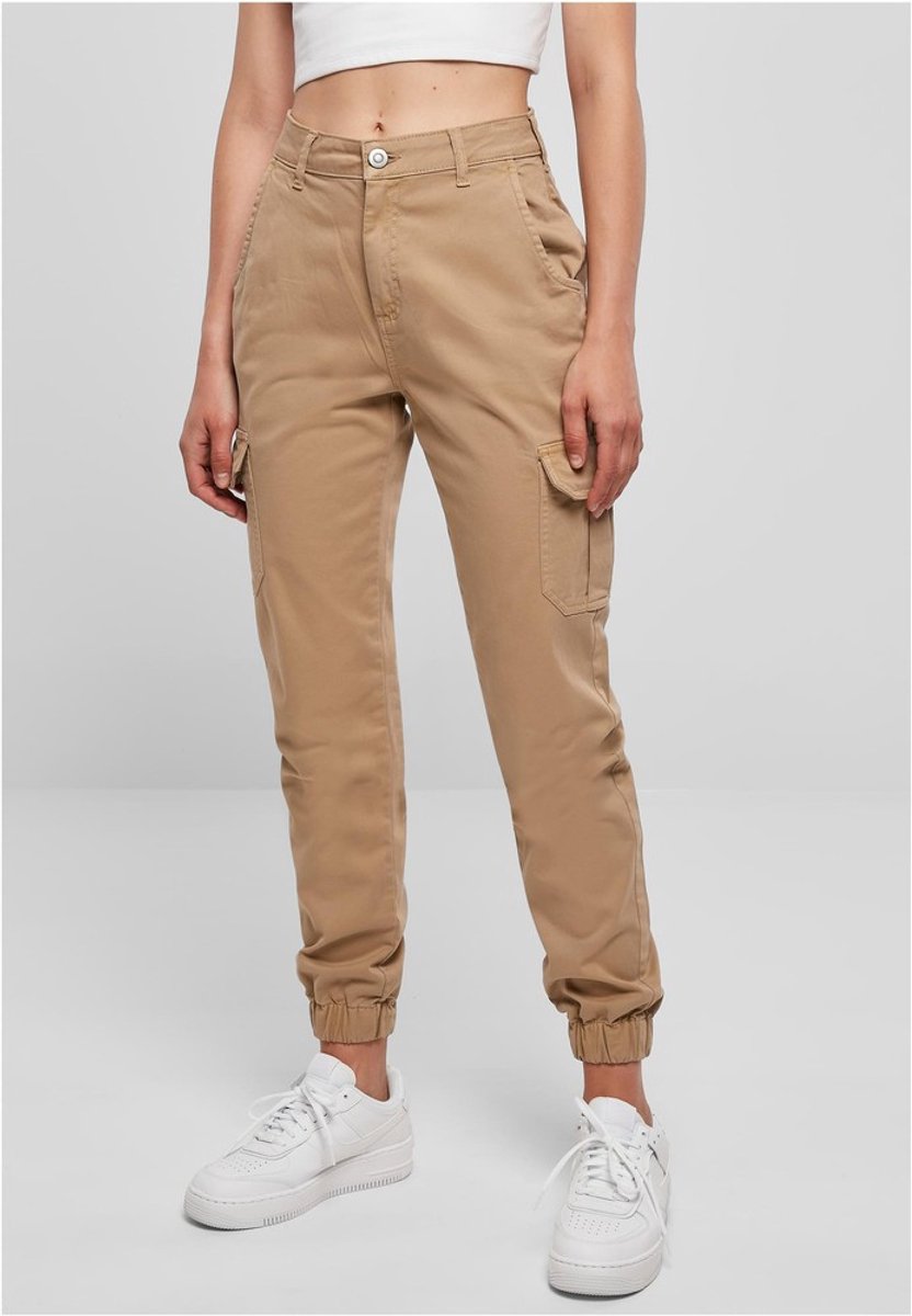 Urban Classics High Waist Cargobroek Taille 30 inch Beige