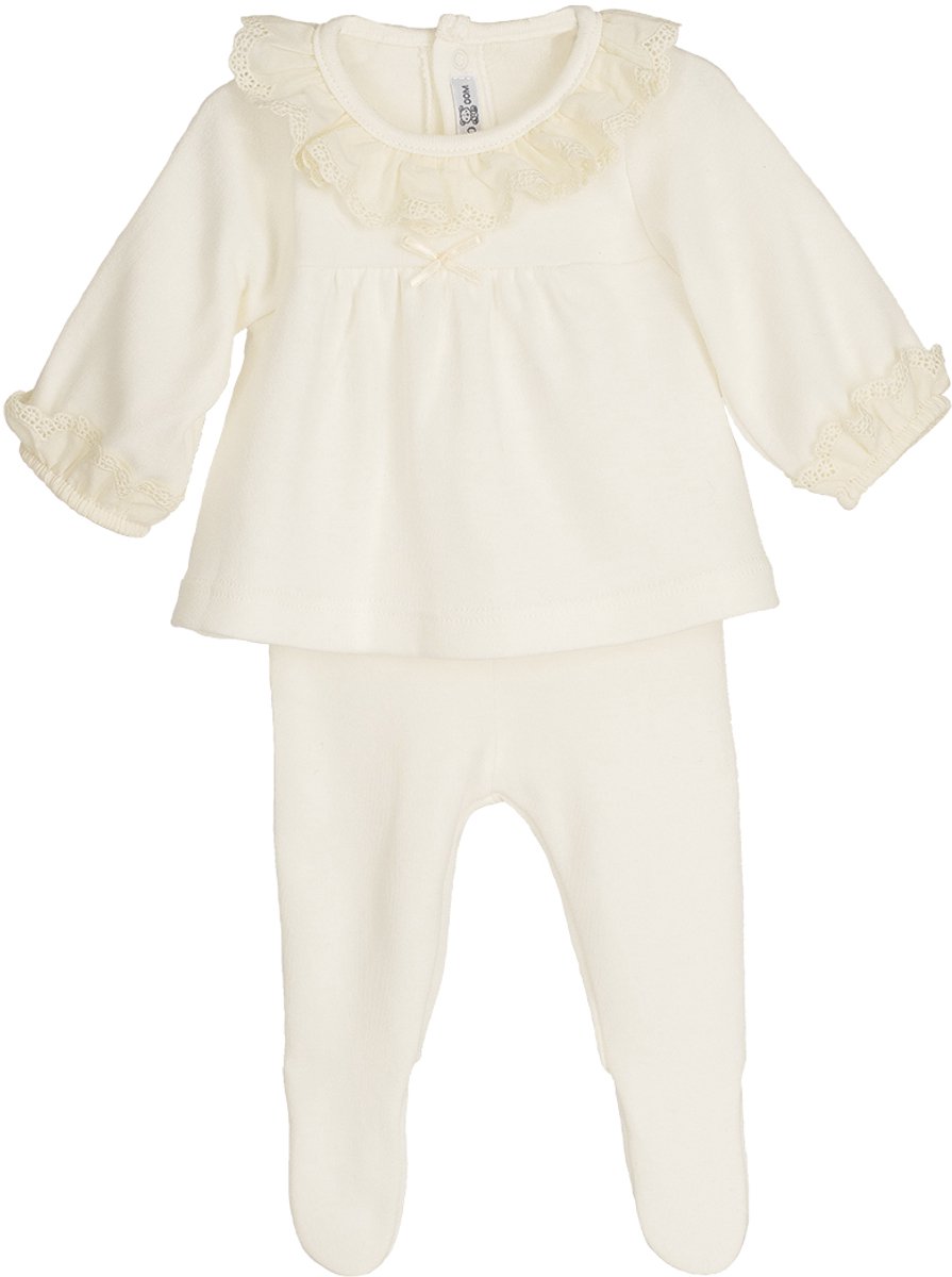 Calamaro - baby setje - creme - newborn - maat 56/62 (3M)