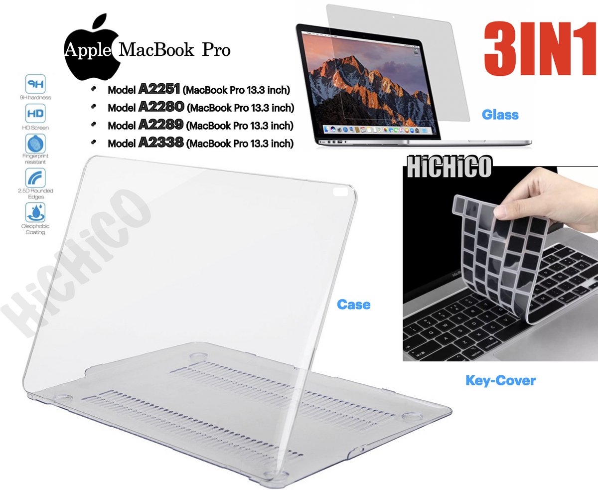 Hoesje Geschikt voor MacBook Pro 13 Inch case - MacBook Pro 13 Inch M1 Hoes ( A2251 - A2280 - A2289 - A2338 ) MacBook Pro 13 Inch Cover - MacBook Pro 13 Inch